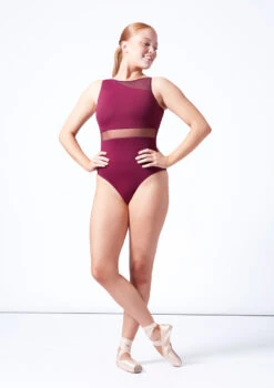 Intermezzo Clementine Tank Mesh Leotard -Dance Costume Store it31664 burgundy front 1 61206.1697498581