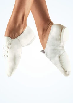 So Danca Split Sole Leather Jazz Shoe - White -Dance Costume Store jze 09 so danca split sole leather jazz shoe white no1 T 84294.1698810917