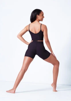Mirella V Front Chevron Rib Shorts 9 Mirella V Front Chevron Rib Shorts -Dance Costume Store mim6045l black back 85598.1679927468