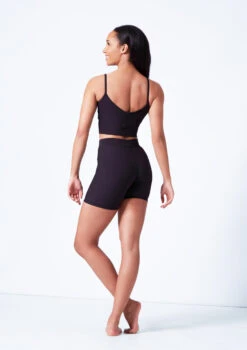 Mirella V Neck Chevron Cropped Camisole Top -Dance Costume Store mim7059l black back 32635.1679927468