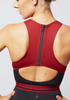 Move Dance Strength Cut Out Leotard -Dance Costume Store mo l0610 move dance strength cut out leotard red back no2 83578.1678884085