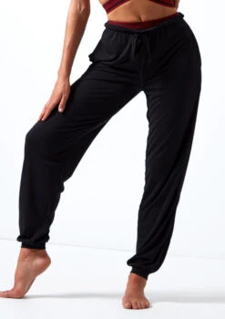 Move Dance Desire Jersey Pant -Dance Costume Store mo p0623 jersey trouser black front thumbnail T 36152.1696980719