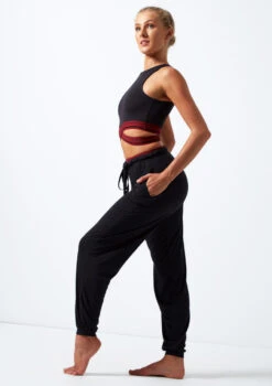 Move Dance Desire Jersey Pant 7 Move Dance Desire Jersey Pant -Dance Costume Store mo p0623 jersey trouser black side no1 47234.1678884536