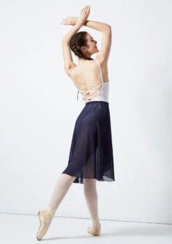 Move Dance Long Ballet Wrap Skirt -Dance Costume Store mo r0014 move long ballet wrap skirt blue back 32114.1678884599