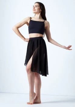 Move Dance Eris Asymmetric Lyrical Half Skirt -Dance Costume Store mo r0020 move dance eris asymmetric lyrical half skirt black front 20523.1678884614