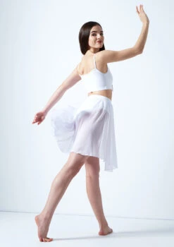 Move Dance Eris Asymmetric Lyrical Half Skirt -Dance Costume Store mo r0020 move dance eris asymmetric lyrical half skirt white back 44912.1678884615