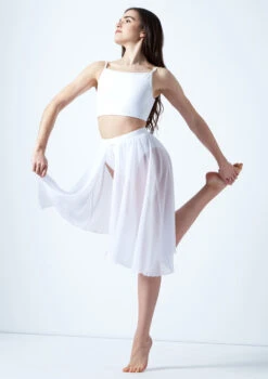 Move Dance Eris Asymmetric Lyrical Half Skirt -Dance Costume Store mo r0020 move dance eris asymmetric lyrical half skirt white front 08671.1678884614