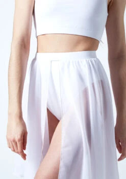 Move Dance Eris Asymmetric Lyrical Half Skirt -Dance Costume Store mo r0020 move dance eris asymmetric lyrical half skirt white front no1 08068.1678884614
