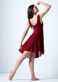 Move Dance Pandora Asymmetric Lyrical Dress -Dance Costume Store mo r0221 move dance pandora high neck lyrical dress red back 47662.1678884660