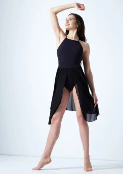 Move Dance Ariel Cross Back Lyrical Dress -Dance Costume Store mo r0224 move dance ariel cross back lyrical dress black front 34659.1678884670