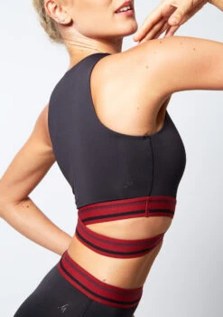 Move Dance Infinity Cross Over Crop Top -Dance Costume Store mo z0611 sporty crop top black back no1 81789.1678884950