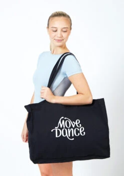 Move Dance Woven Tote Bag -Dance Costume Store moa0401 black front 3 53880.1678928307