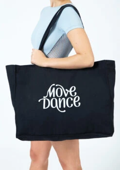 Move Dance Woven Tote Bag -Dance Costume Store moa0401 black front t 93503.1698711804