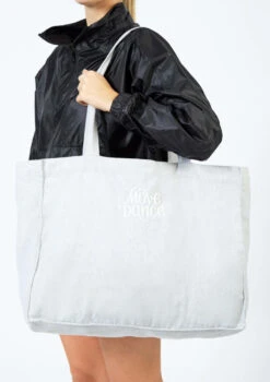 Move Dance Woven Tote Bag -Dance Costume Store moa0401 grey front 39270.1678928307