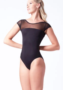 Move Dance Eve Scoop Back Mesh Leotard -Dance Costume Store mol0616 black front t 61074.1698711837