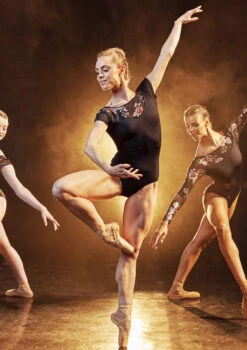 Move Dance Margot Floral Sweetheart Leotard -Dance Costume Store mol0644 black front 35648.1678884222