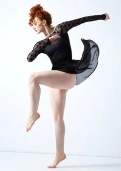 Move Dance Estelle Long Sleeve Leotard -Dance Costume Store mol0663 black front 4 65142.1678884292