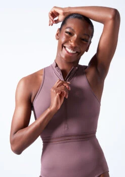 Move Dance Chintana Zip Leotard 16 Move Dance Chintana Zip Leotard -Dance Costume Store mol0664 orchid pink close up front 1 80887.1683070081