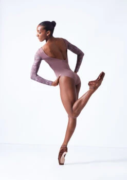 Move Dance Brizo Long Sleeve Leotard -Dance Costume Store mol0665 orchid pink back 44073.1683070094