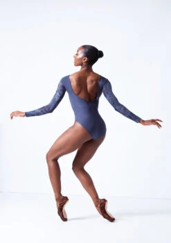 Move Dance Brizo Long Sleeve Leotard -Dance Costume Store mol0665 petrol blue back 61572.1683070094