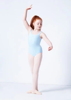 Move Dance Terri Girls Yoke Neck Leotard -Dance Costume Store mol5141 blue front 2 76570.1689206261