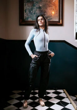 Move Dance Hattie Heat Retention Trouser -Dance Costume Store mop0410 black front 00439.1678884526