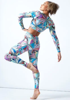 Move Dance Venus High Waisted Leggings - Marble -Dance Costume Store mop0908 mar back 1 60621.1678884560