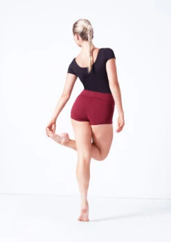 Move Dance Sasha Rolltop Dance Shorts -Dance Costume Store mor0009 burgundy back 38401.1687216789
