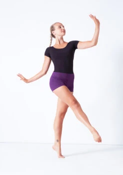 Move Dance Sasha Rolltop Dance Shorts -Dance Costume Store mor0009 purple front 1 86673.1687216790