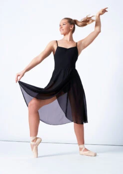 Move Dance Long Ballet Wrap Skirt -Dance Costume Store mor0014 black front 30686.1678884600