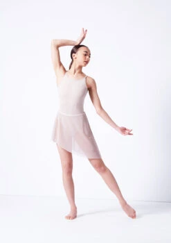 Move Dance Riley Asymmetric Mini Skirt -Dance Costume Store mor0030 latte front 2 13316.1681806927