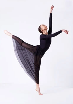 Move Dance Elise Long Skirt -Dance Costume Store mor0034 black front 2 89156.1681806947