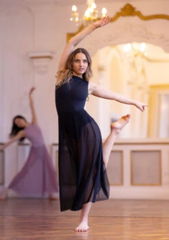 Move Dance Elise Long Skirt -Dance Costume Store mor0034 black front 3 74380.1690548972