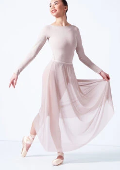 Move Dance Elise Long Skirt -Dance Costume Store mor0034 latte front t 32005.1690585995
