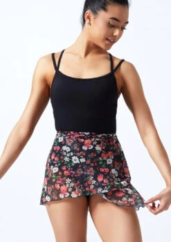 Move Dance Floral Wrap Dance Skirt - Navy -Dance Costume Store mor0257 navy blue front 1t 39867.1689206461