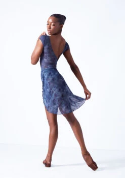 Move Dance Reverie Mid-Length Wrap Skirt -Dance Costume Store mor0646 petrol blue back 12448.1683625548