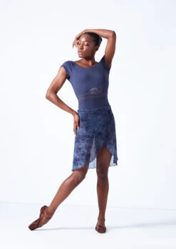 Move Dance Reverie Mid-Length Wrap Skirt -Dance Costume Store mor0646 petrol blue front 1 75158.1683625548