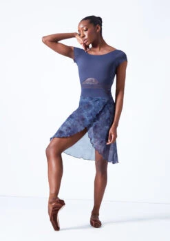 Move Dance Reverie Mid-Length Wrap Skirt -Dance Costume Store mor0646 petrol blue front 2 38359.1683625548