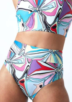 Move Dance Luna High Waisted Brief - Marble -Dance Costume Store mor0906 mar close up front 1 57978.1678884724