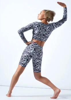 Move Dance Nebula High Waisted Cycling Shorts - Dimensions -Dance Costume Store mor0907 dim back 1 43189.1678884724