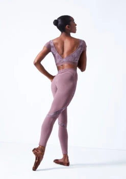 Move Dance Zorya Cap Sleeve Crop Top -Dance Costume Store mos0603 orchid pink back 1 08729.1683070441