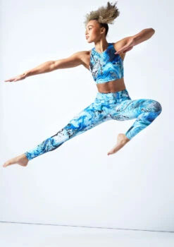 Move Dance Stellar Cross Back Crop Top - Pacific -Dance Costume Store mos0905 pac front 2 20679.1678884802