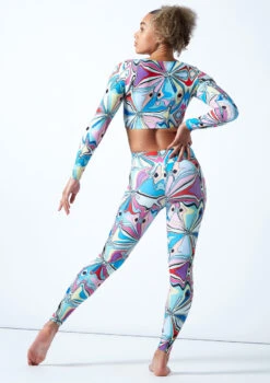 Move Dance Estella Square Neck Crop Top - Marble -Dance Costume Store mos0910 mar back 1 68714.1678884808