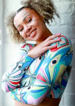 Move Dance Estella Square Neck Crop Top - Marble -Dance Costume Store mos0910 mar front 4t 68419.1690450583