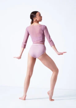 Move Dance Athena Mesh Crop Top -Dance Costume Store moz0038 frenchmauve back 05556.1681806972