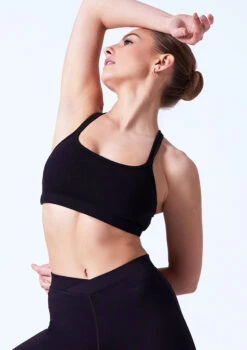 Move Dance Amy Dance Crop Top -Dance Costume Store moz0251 black front t 59987.1691020259