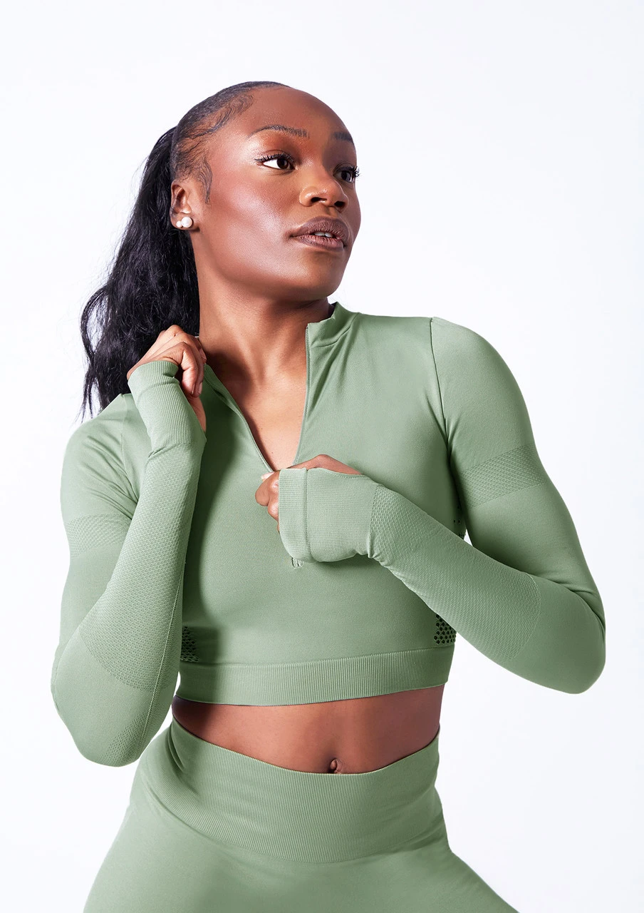 Move Dance Orianna Seamless Zip Crop Top 2 Move Dance Orianna Seamless Zip Crop Top - Image 2