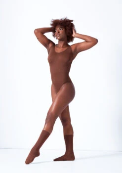 Move Dance Serena Seamless Bodysuit -Dance Costume Store moz0510 coffee front 2 54205.1676074696