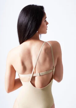 Move Dance Serena Seamless Bodysuit -Dance Costume Store moz0510 sand close up back 3edit 41625.1690413294