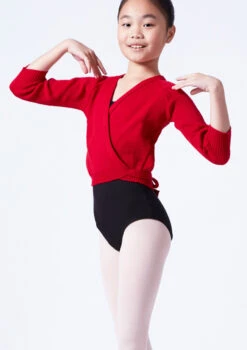 Tappers & Pointers Kids Knit Ballet Wrap 31 Tappers & Pointers Kids Knit Ballet Wrap -Dance Costume Store taxclsre red front t 15243.1698812381